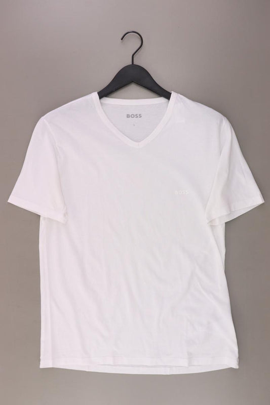 BOSS by Hugo Boss Shirt mit V-Ausschnitt für Herren Gr. L Kurzarm weiß