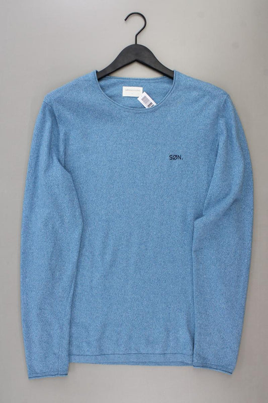 SØNDAG & SONS Pullover für Herren Gr. L blau aus Baumwolle
