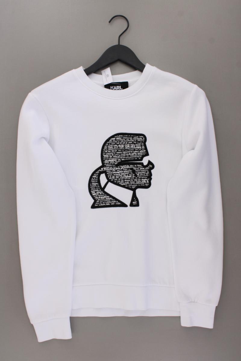 Karl Lagerfeld Langarmpullover Gr. L weiß aus Baumwolle