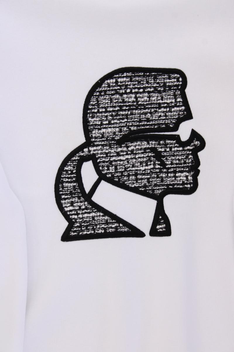 Karl Lagerfeld Langarmpullover Gr. L weiß aus Baumwolle