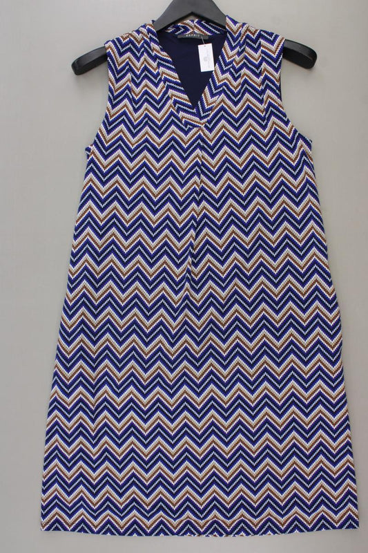 Esprit Midikleid Gr. 38 geometrisches Muster neuwertig Ärmellos blau