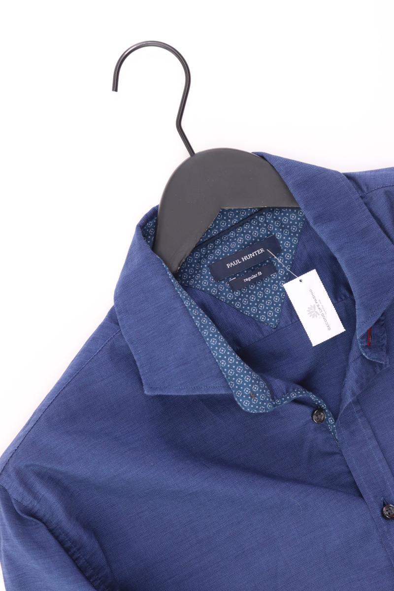 PAUL HUNTER Langarmhemd für Herren Gr. Hemdgröße 41/42 blau aus Baumwolle