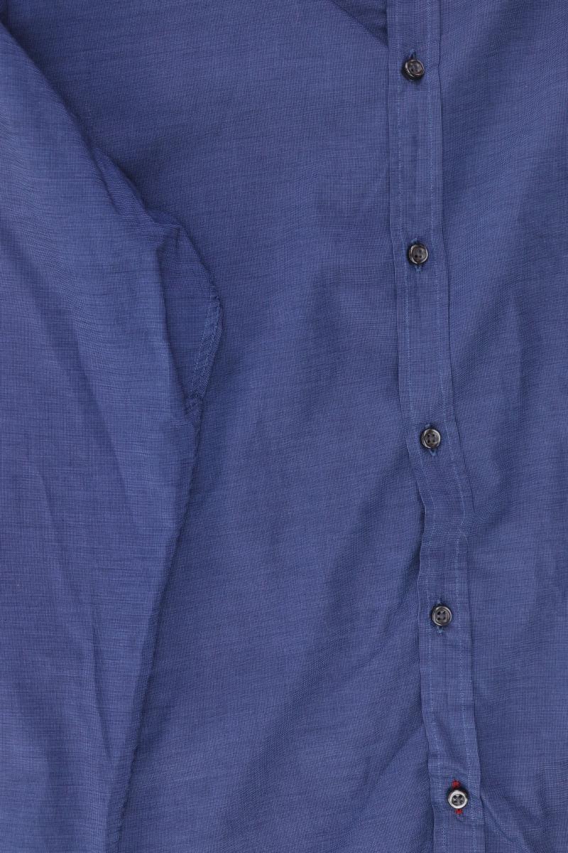 PAUL HUNTER Langarmhemd für Herren Gr. Hemdgröße 41/42 blau aus Baumwolle