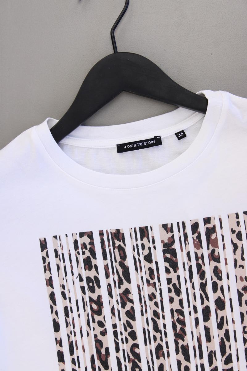 One more story Printshirt Gr. 36 Kurzarm weiß aus Baumwolle