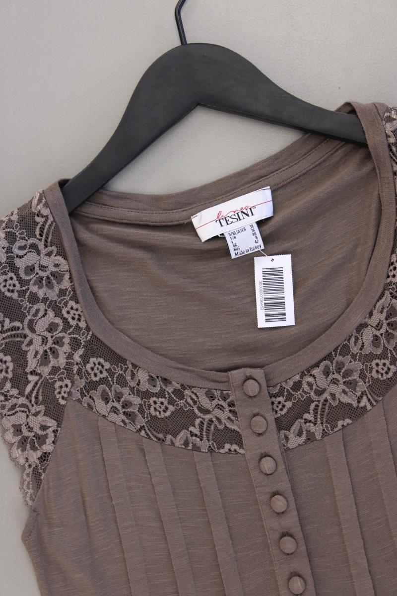 Linea Tesini Longshirt Gr. 34 Kurzarm braun aus Viskose