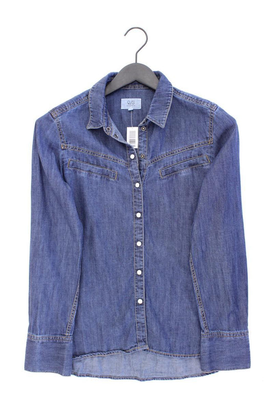 QS by s.Oliver Jeansbluse Gr. 36 Langarm blau aus Baumwolle