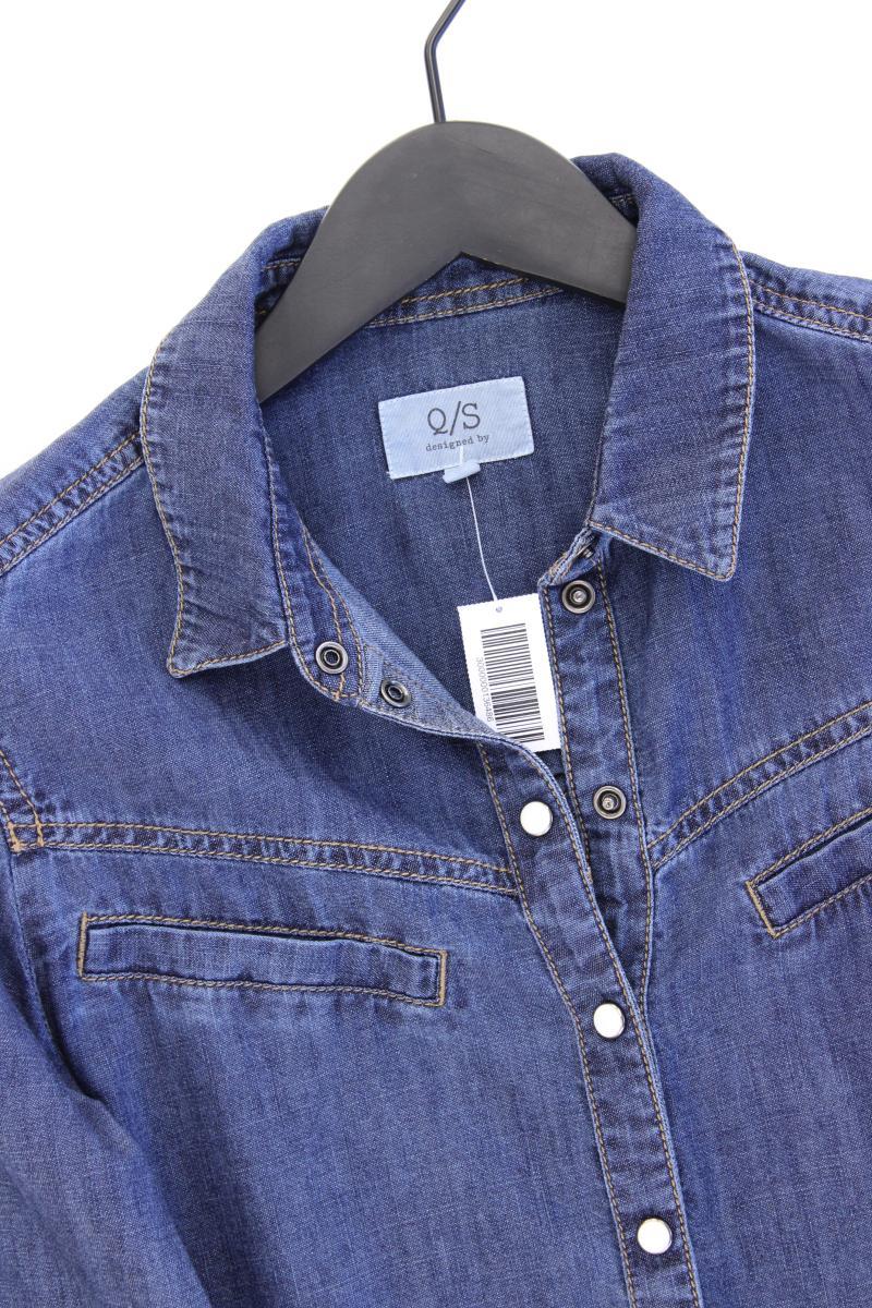 QS by s.Oliver Jeansbluse Gr. 36 Langarm blau aus Baumwolle