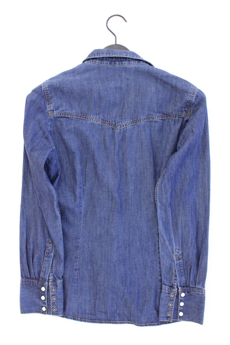 QS by s.Oliver Jeansbluse Gr. 36 Langarm blau aus Baumwolle