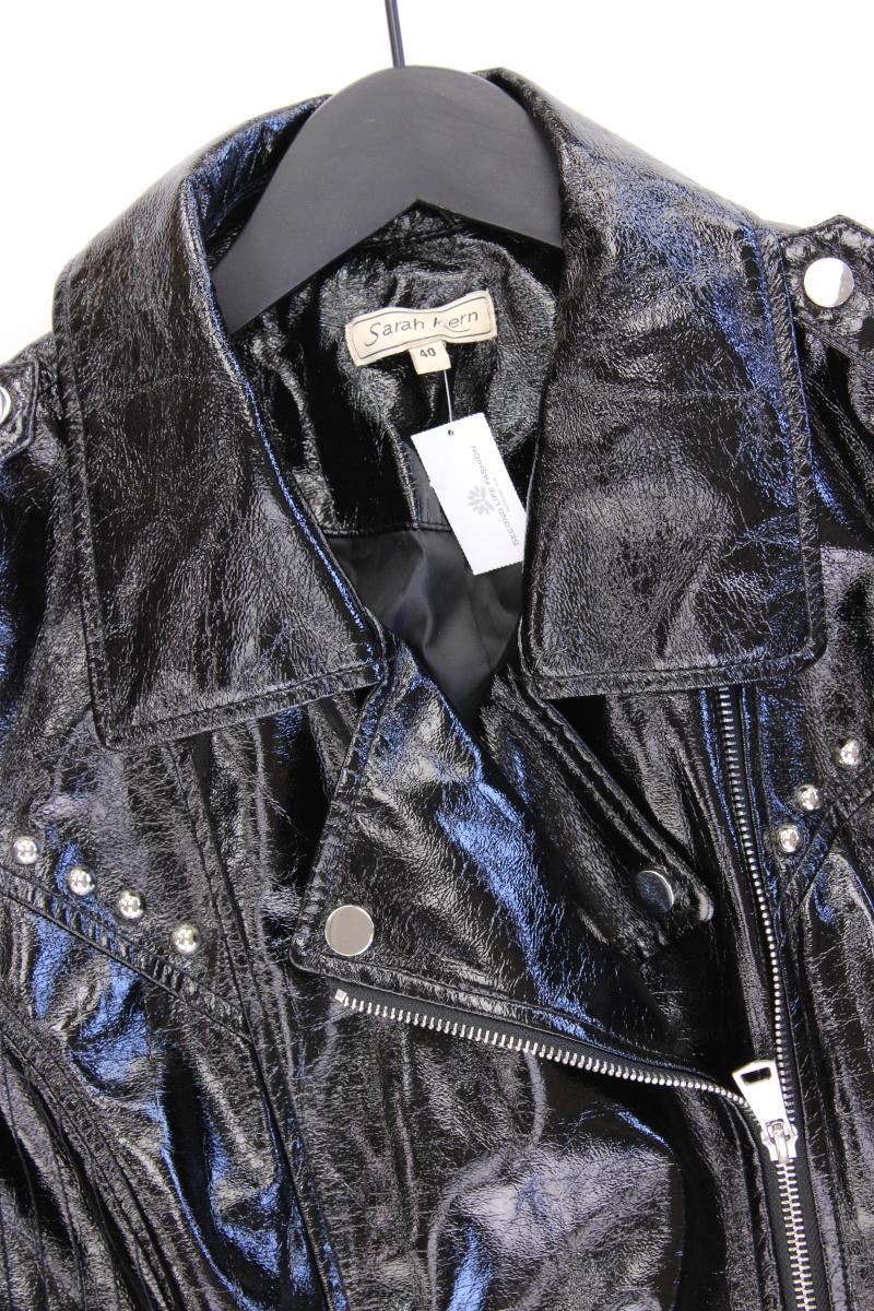 Sarah Kern Bikerjacke Gr. 40 schwarz aus Polyester