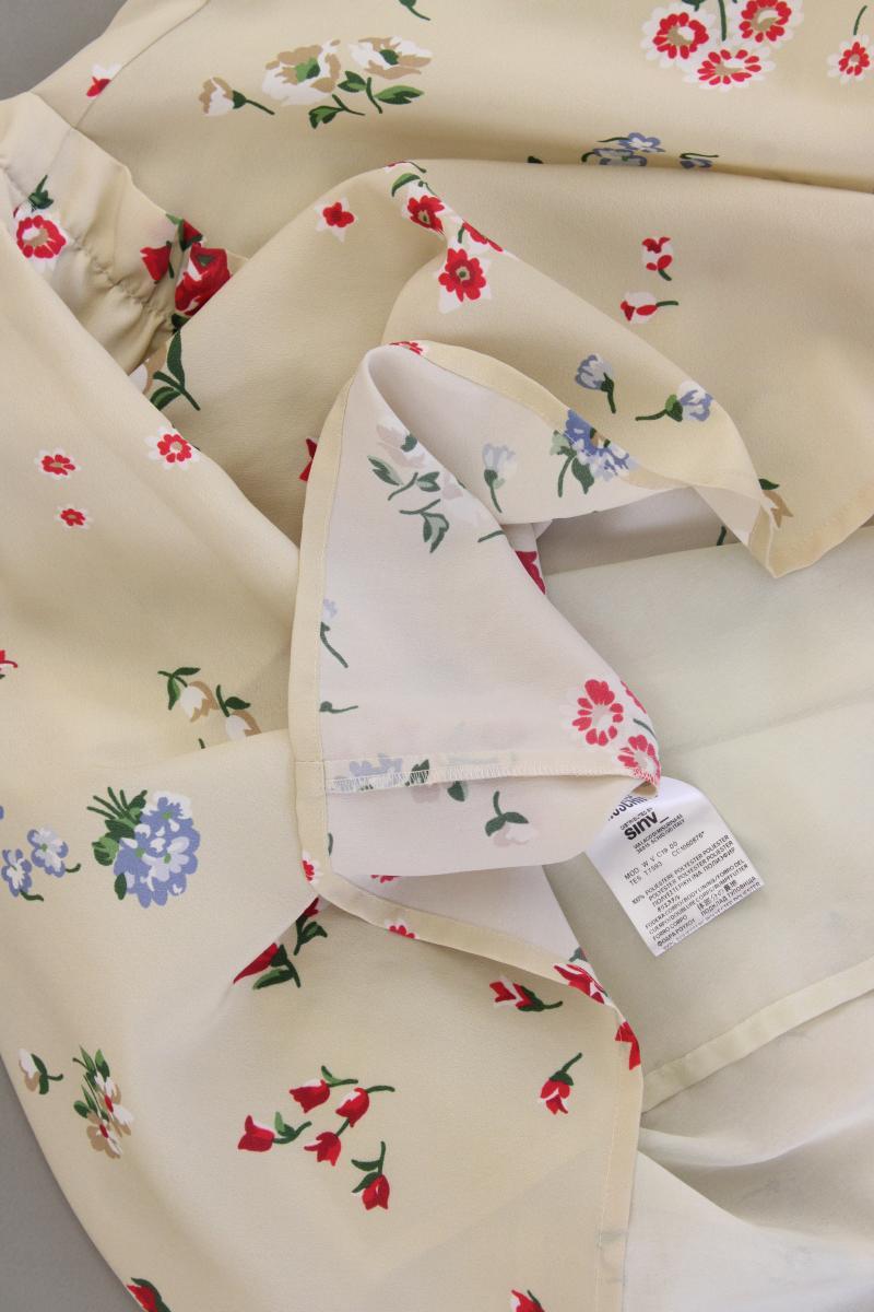 Love Moschino Kurzarmkleid Gr. 36 mit Blumenmuster creme aus Polyester