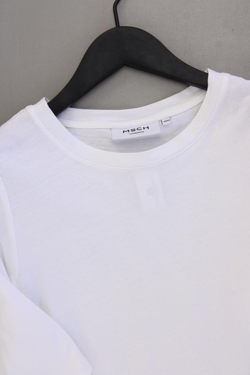 MSCH Copenhagen T-Shirt Gr. S/M Kurzarm weiß aus Baumwolle