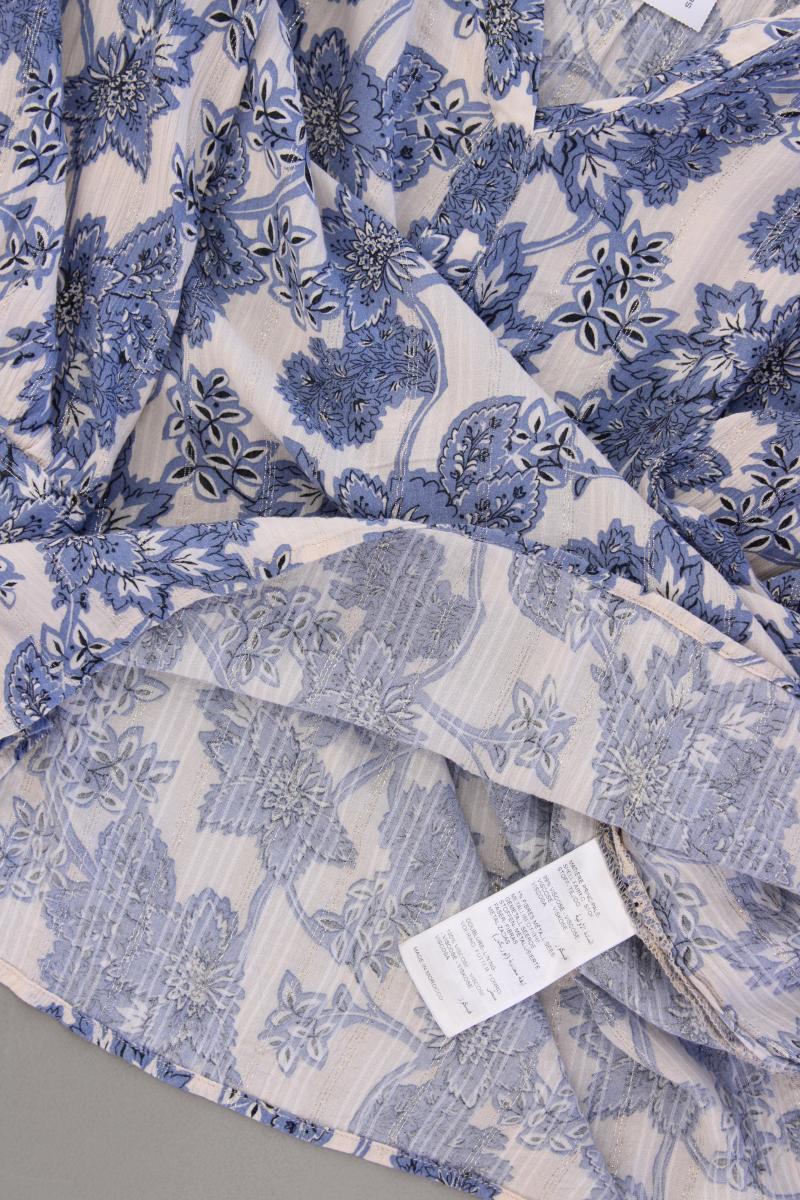 Maison 123 Paris Classic Bluse Gr. 36 mit Blumenmuster 3/4 Ärmel blau