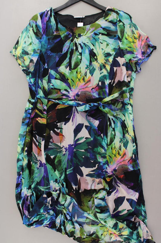 Mona Kurzarmkleid Gr. Kurzgröße 24 mit Blumenmuster mit Gürtel mehrfarbig
