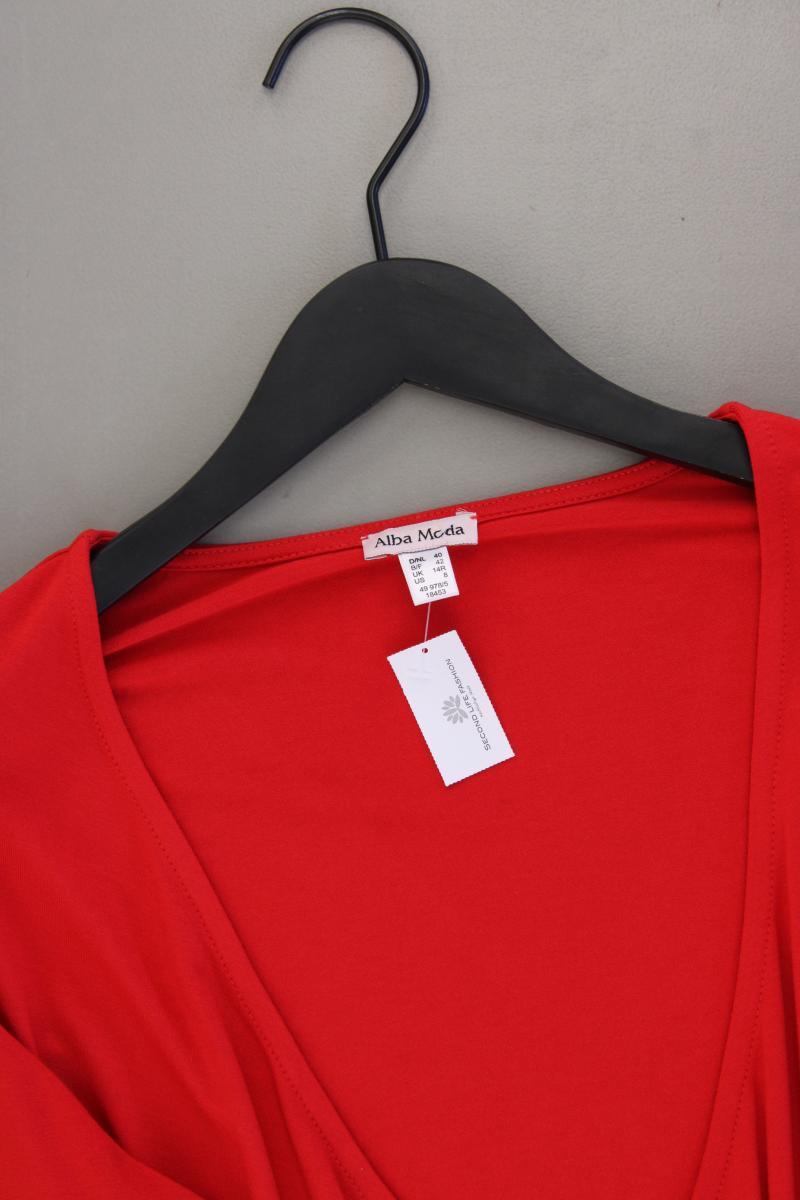 Alba Moda Shirt mit V-Ausschnitt Gr. 40 neuwertig 3/4 Ärmel rot aus Viskose