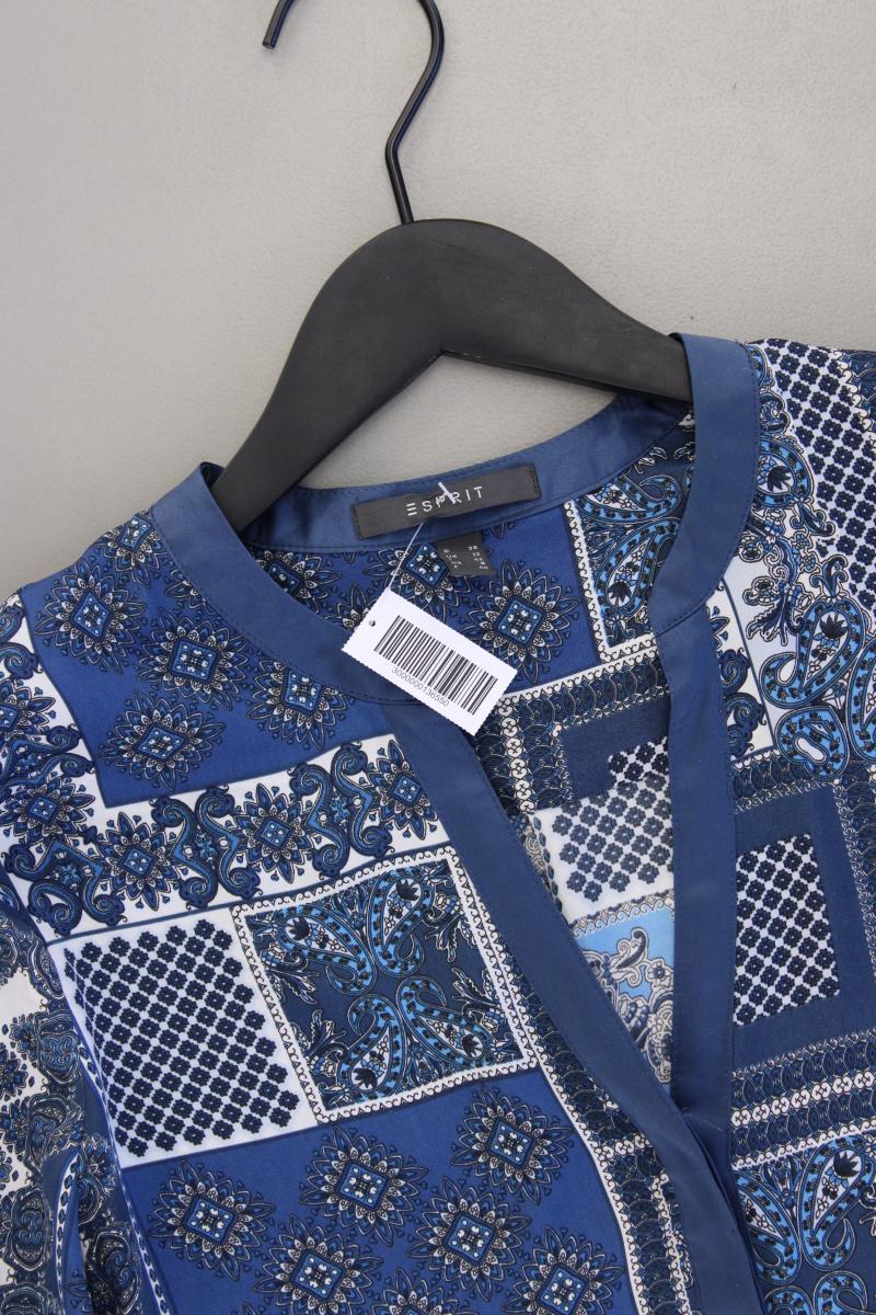 Esprit Langarmbluse Gr. 38 mit Paisleymuster neuwertig blau aus Polyester