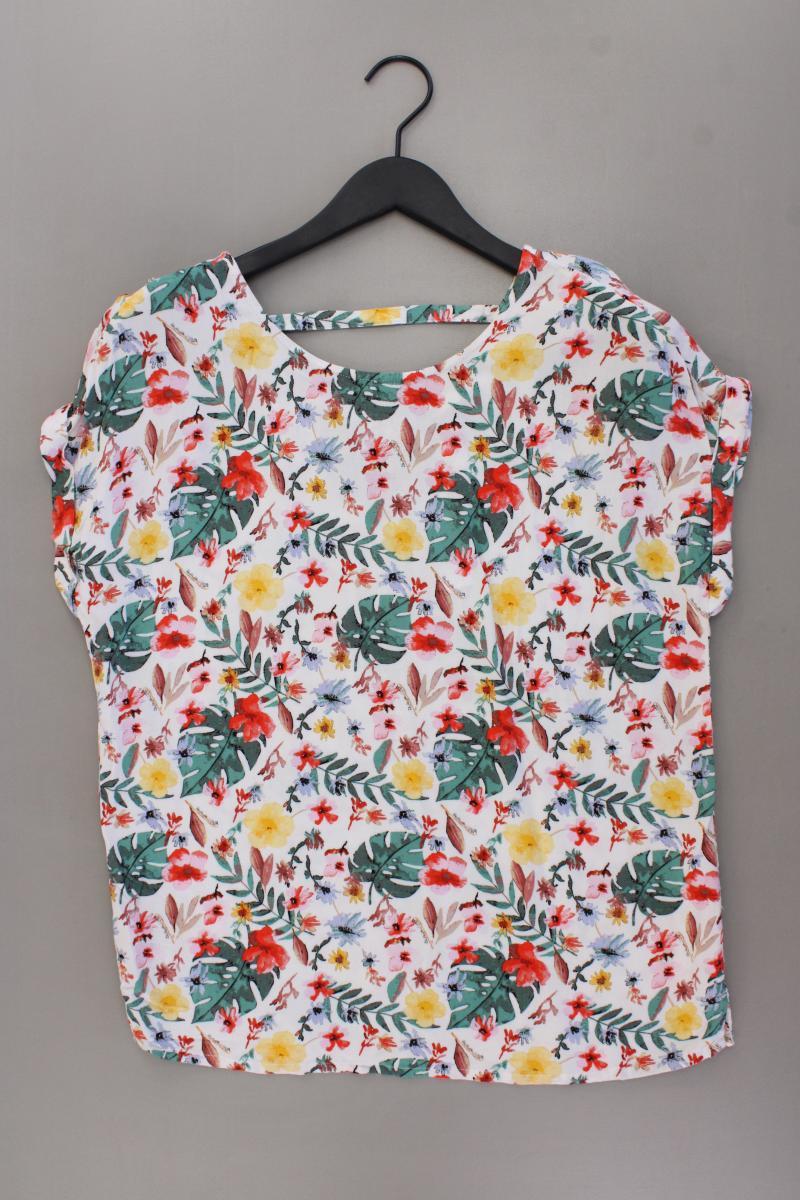 Tom Tailor Kurzarmbluse Gr. 36 mit Blumenmuster mehrfarbig