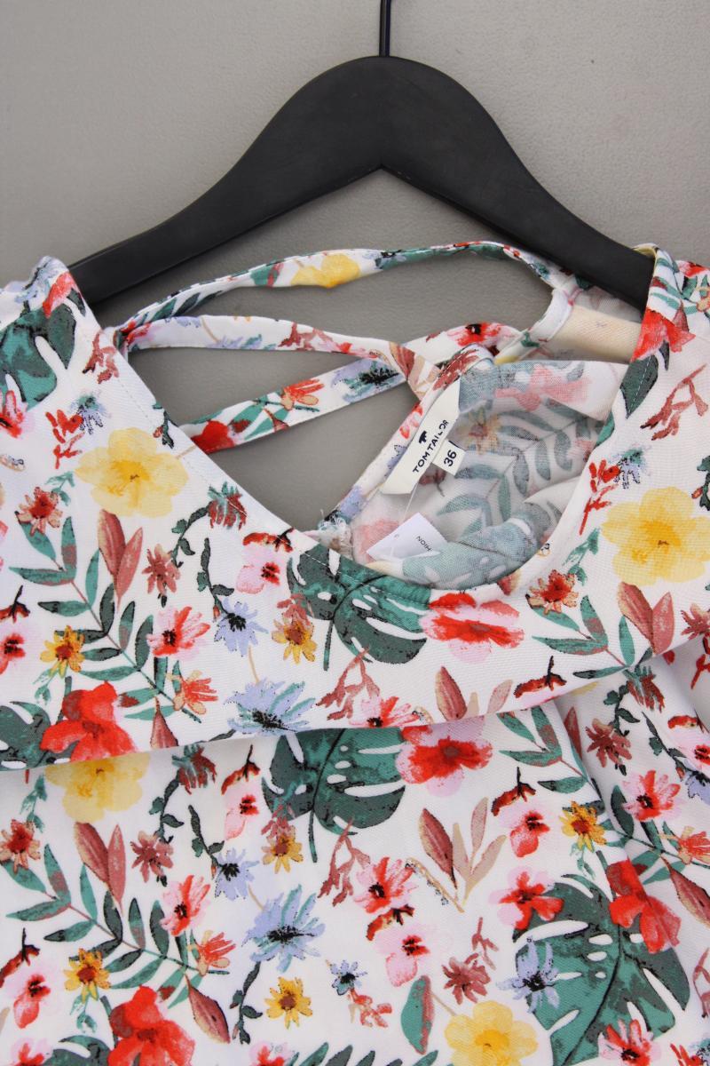 Tom Tailor Kurzarmbluse Gr. 36 mit Blumenmuster mehrfarbig