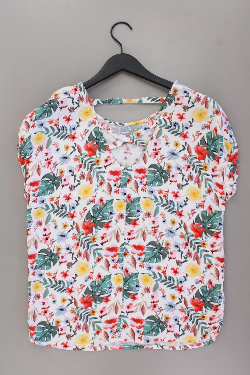 Tom Tailor Kurzarmbluse Gr. 36 mit Blumenmuster mehrfarbig