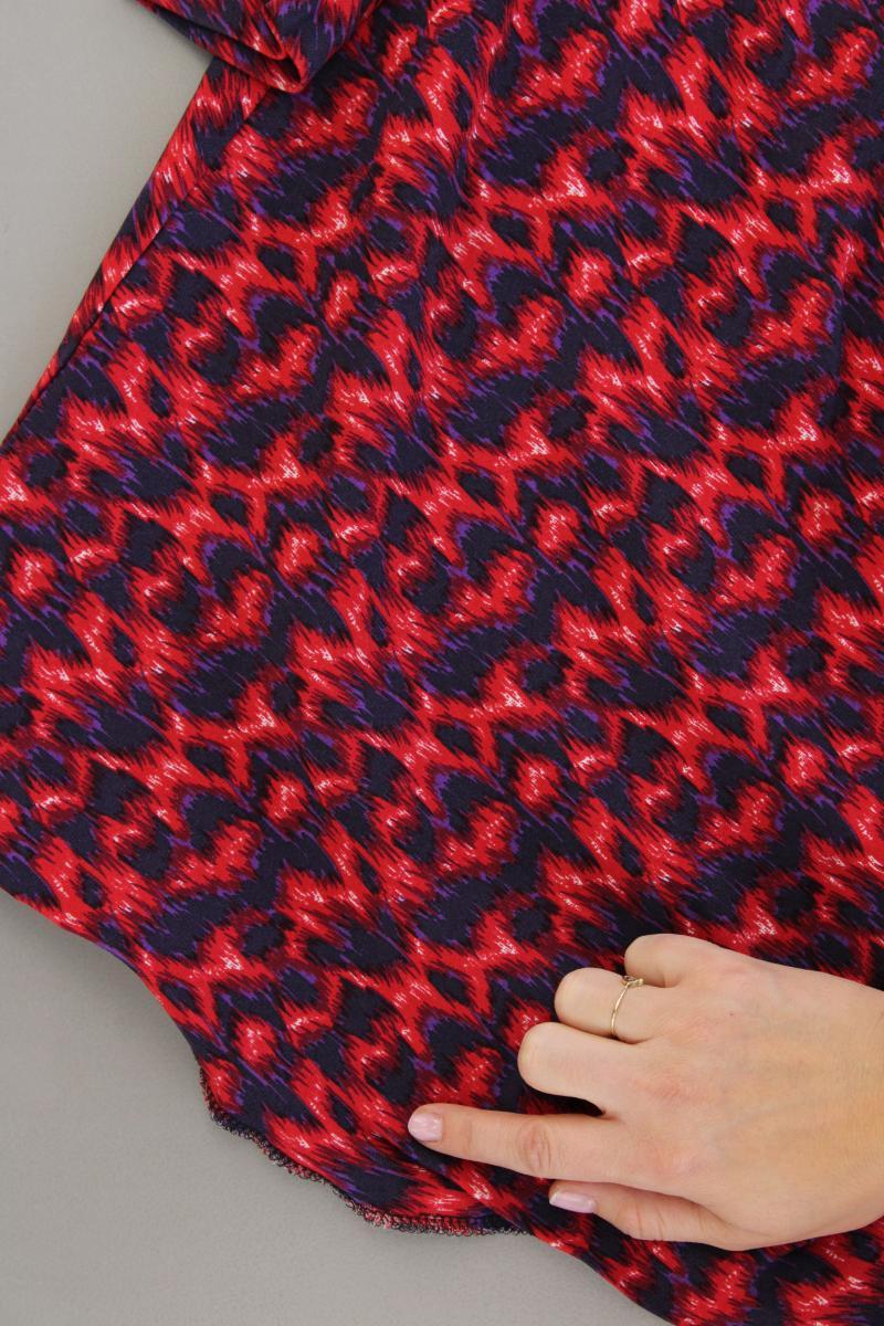 Strenesse Langarmkleid Gr. 38 mit Tierdruck rot aus Baumwolle
