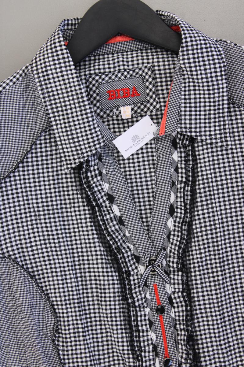 Biba Karobluse Gr. 42 kariert Kurzarm schwarz aus Baumwolle