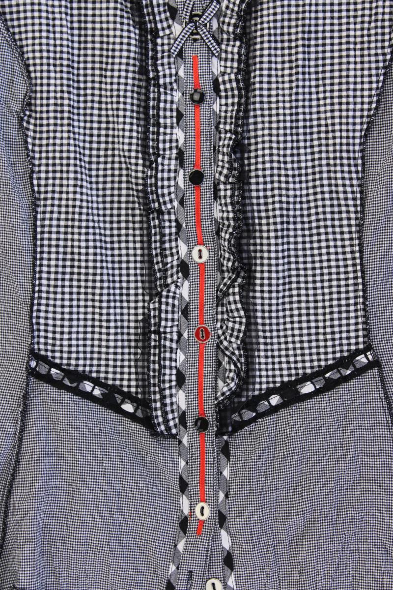 Biba Karobluse Gr. 42 kariert Kurzarm schwarz aus Baumwolle