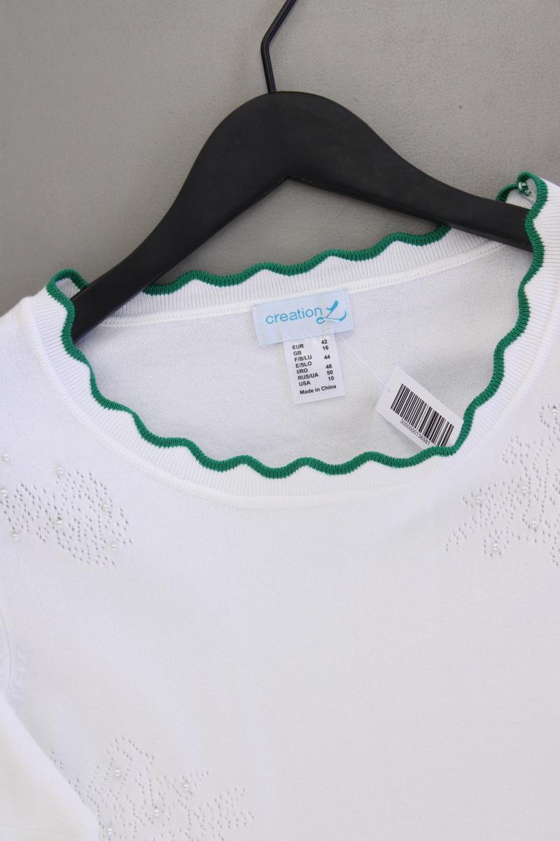 Création L. Shirt Gr. 42 Kurzarm weiß aus Viskose