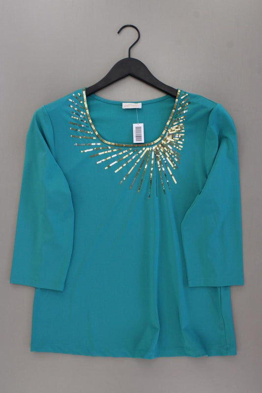 Judith Williams Classic Shirt Gr. 42 neuwertig 3/4 Ärmel mit Pailletten türkis