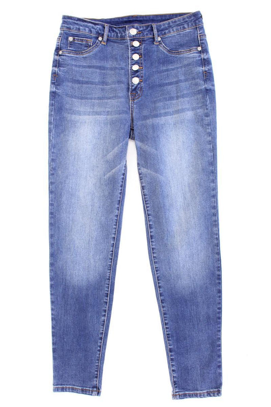 Lascana Skinny Jeans Gr. 40 blau aus Baumwolle
