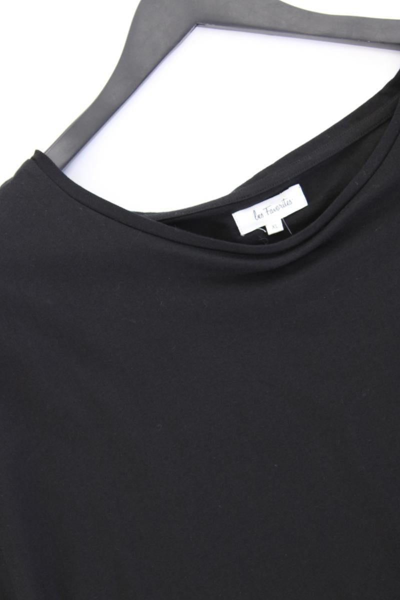 Les Favorites Paris Kleid Gr. XL mit Gürtel Kurzarm schwarz aus Baumwolle