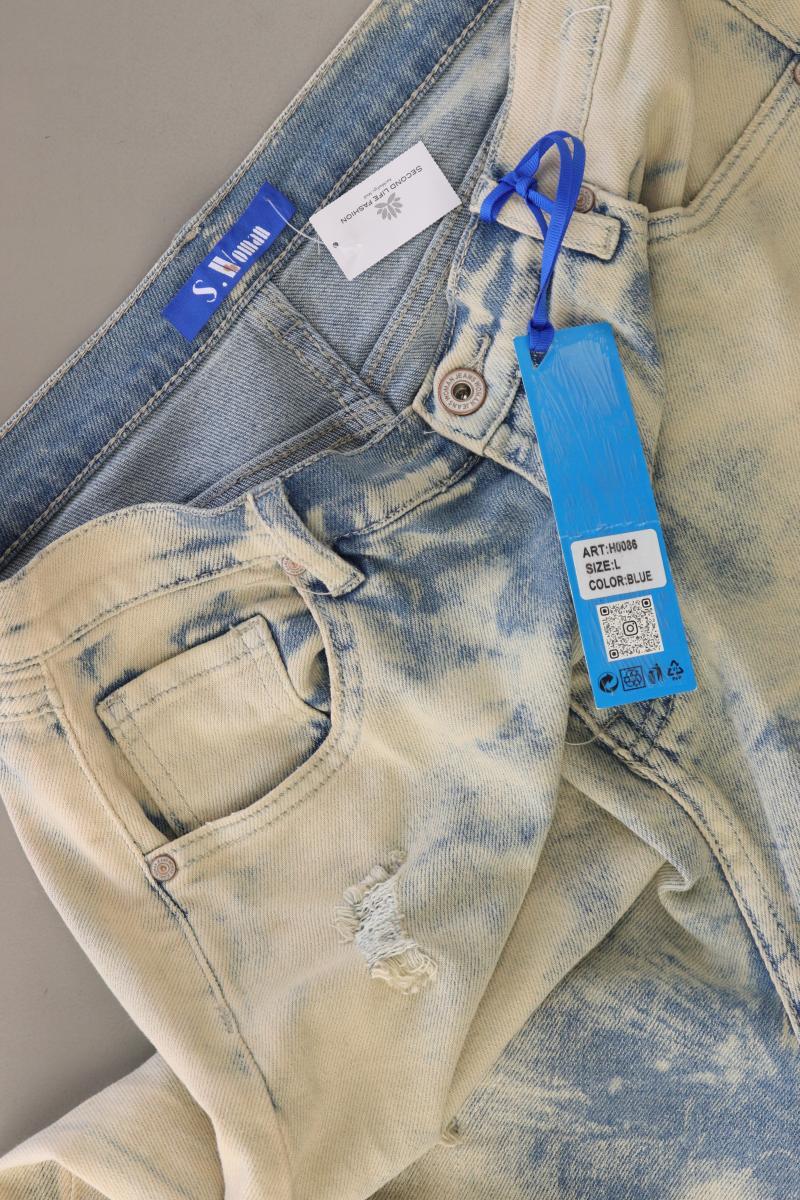 Straight Jeans Gr. L mit Batikmuster neu mit Etikett mehrfarbig aus Baumwolle
