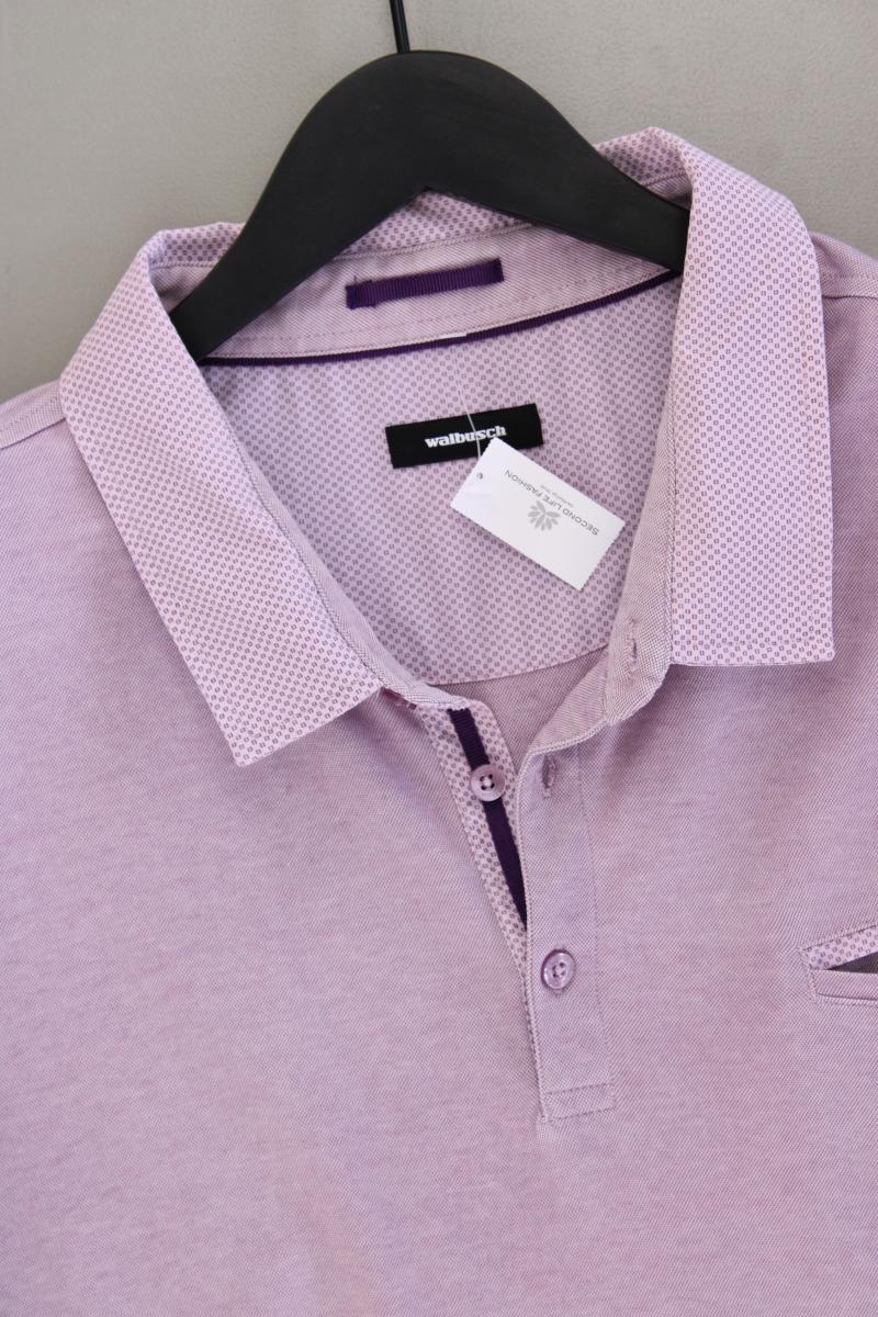 Walbusch Poloshirt Gr. 58/60 Kurzarm lila aus Baumwolle