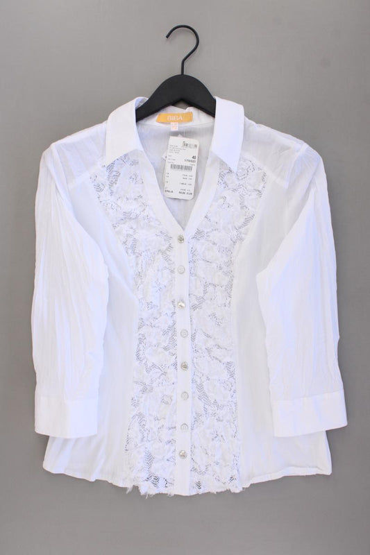 Biba Classic Bluse Gr. 40 neu mit Etikett Neupreis: 59,95€! 3/4 Ärmel weiß
