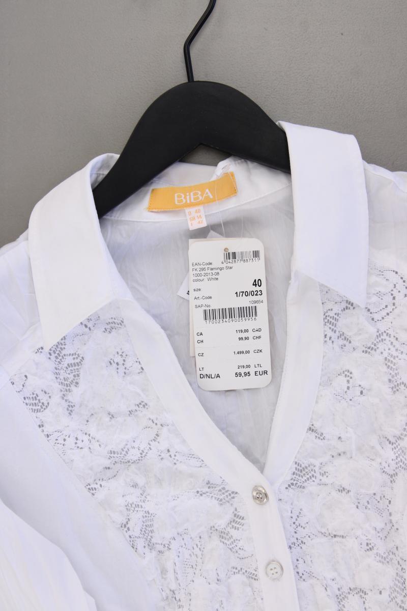 Biba Classic Bluse Gr. 40 neu mit Etikett Neupreis: 59,95€! 3/4 Ärmel weiß