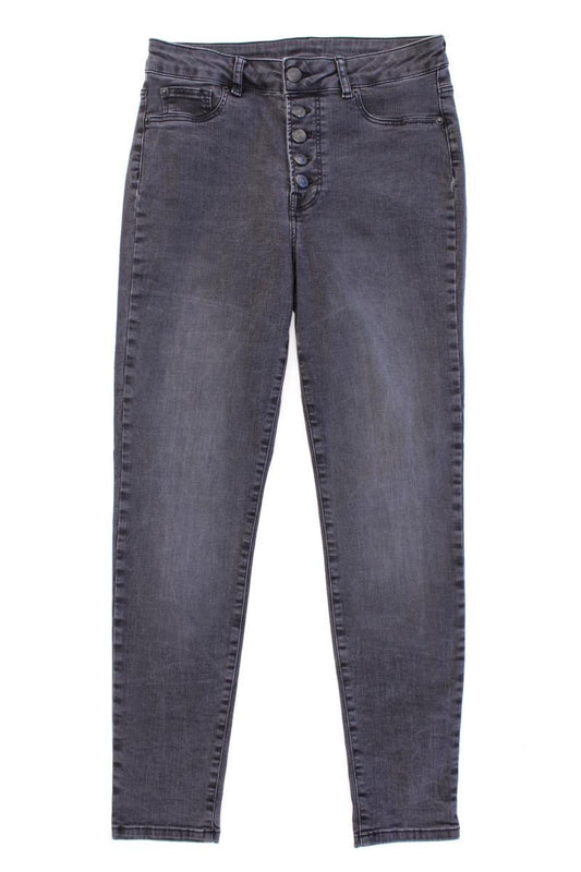 Lascana Skinny Jeans Gr. 40 grau aus Baumwolle