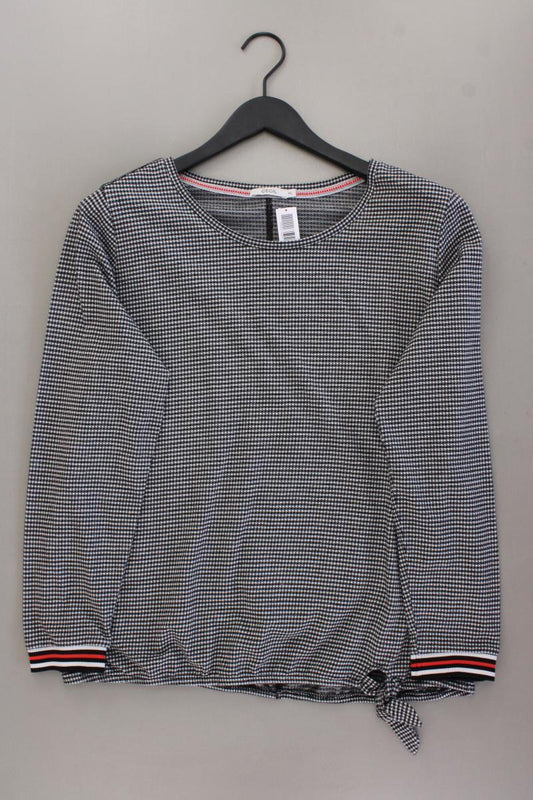 Cecil Langarmbluse Gr. XL geometrisches Muster grau aus Baumwolle