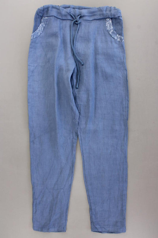Leinenhose Gr. M mit Pailletten blau