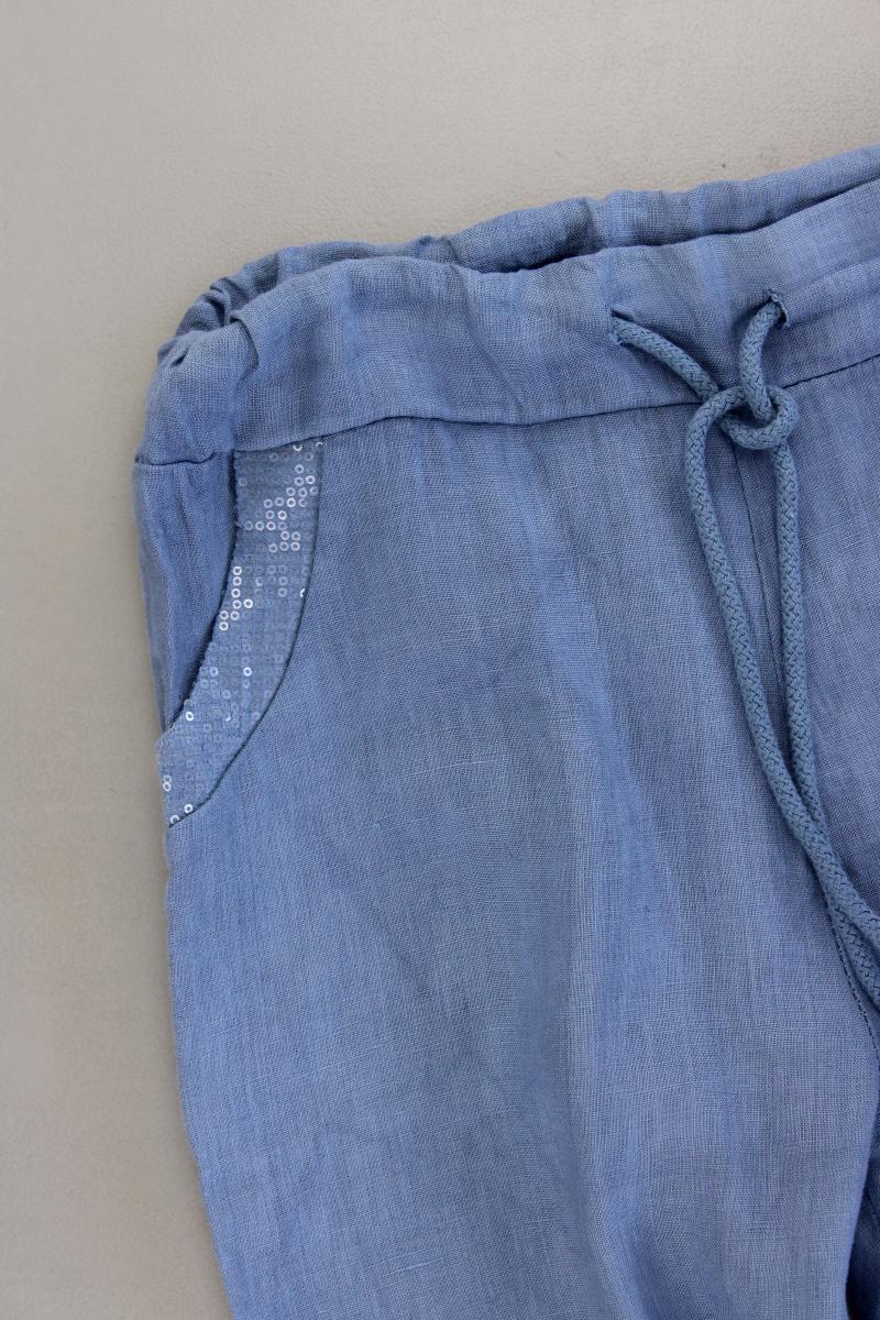 Leinenhose Gr. M mit Pailletten blau