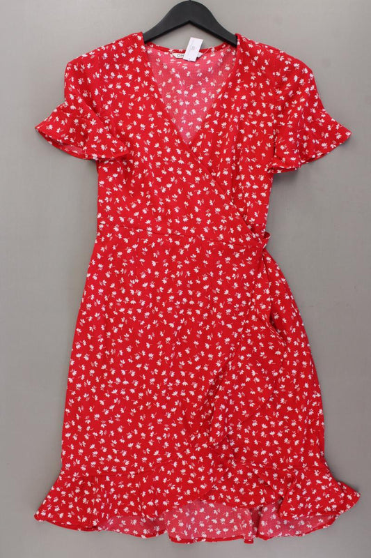 Only Wickelkleid Gr. 36 mit Blumenmuster Kurzarm rot aus Polyester
