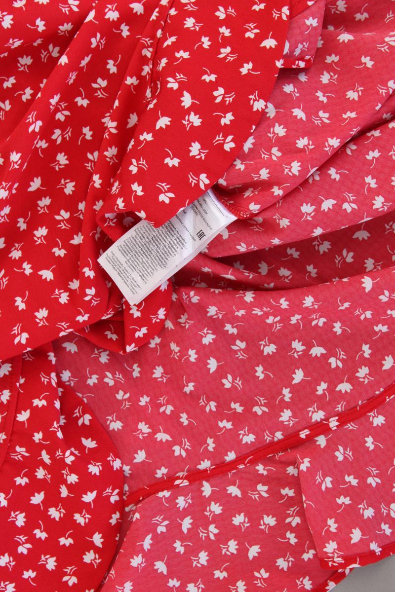 Only Wickelkleid Gr. 36 mit Blumenmuster Kurzarm rot aus Polyester