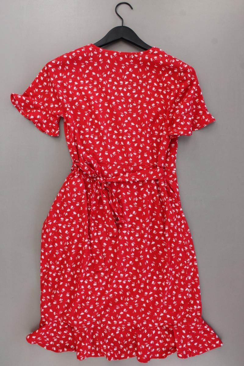 Only Wickelkleid Gr. 36 mit Blumenmuster Kurzarm rot aus Polyester