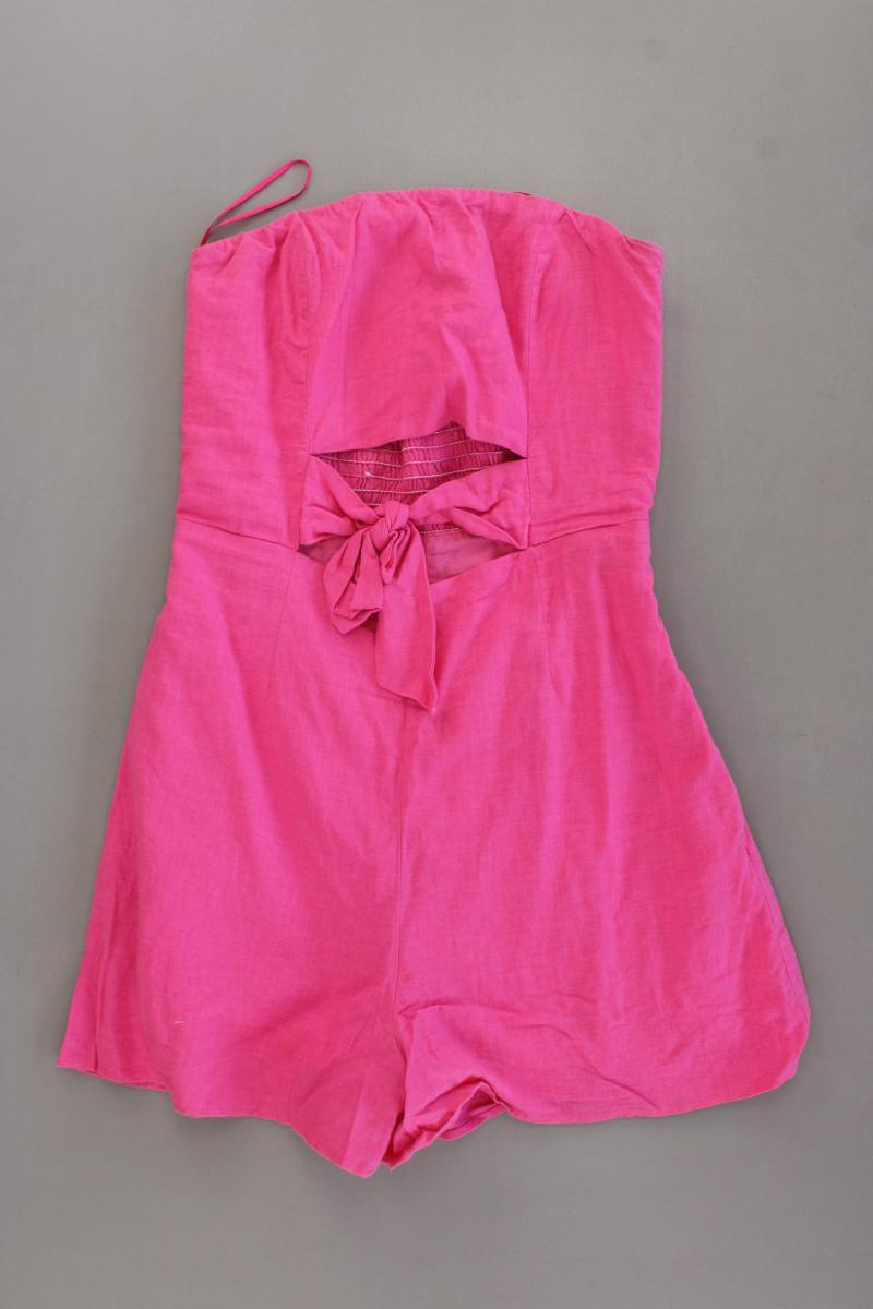 Bershka Kurzer Jumpsuit Gr. S pink aus Leinen