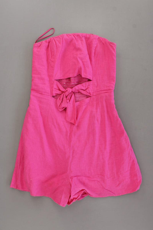 Bershka Kurzer Jumpsuit Gr. S pink aus Leinen