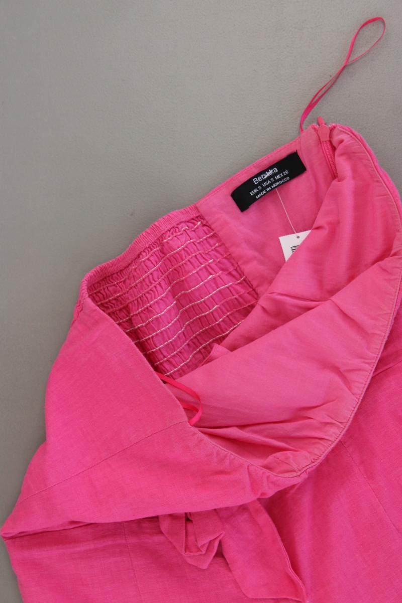 Bershka Kurzer Jumpsuit Gr. S pink aus Leinen