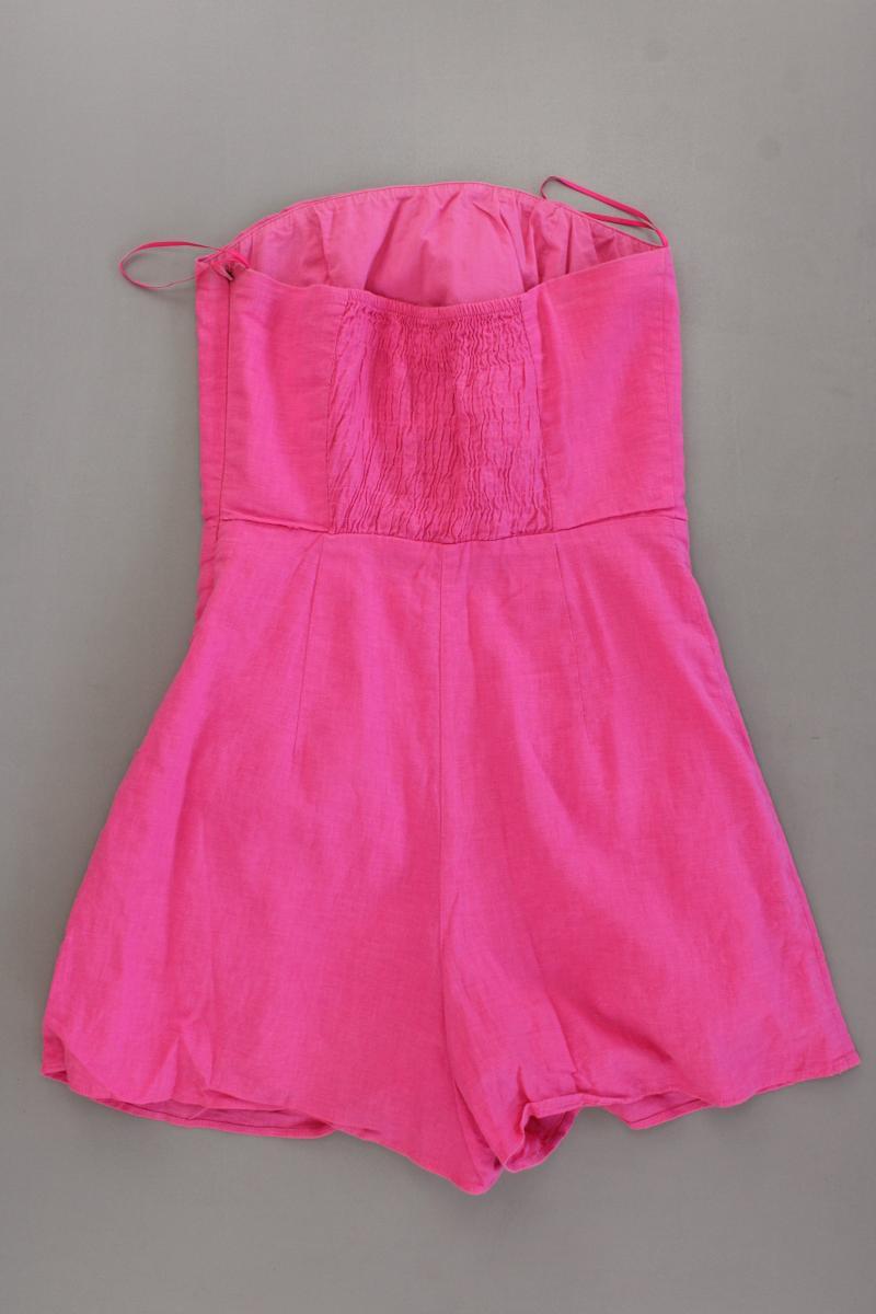 Bershka Kurzer Jumpsuit Gr. S pink aus Leinen
