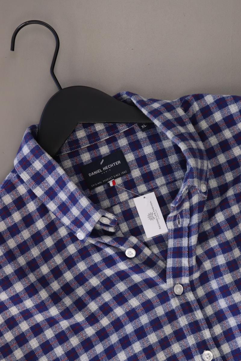 Daniel Hechter Karohemd für Herren Gr. XL kariert Langarm blau aus Baumwolle