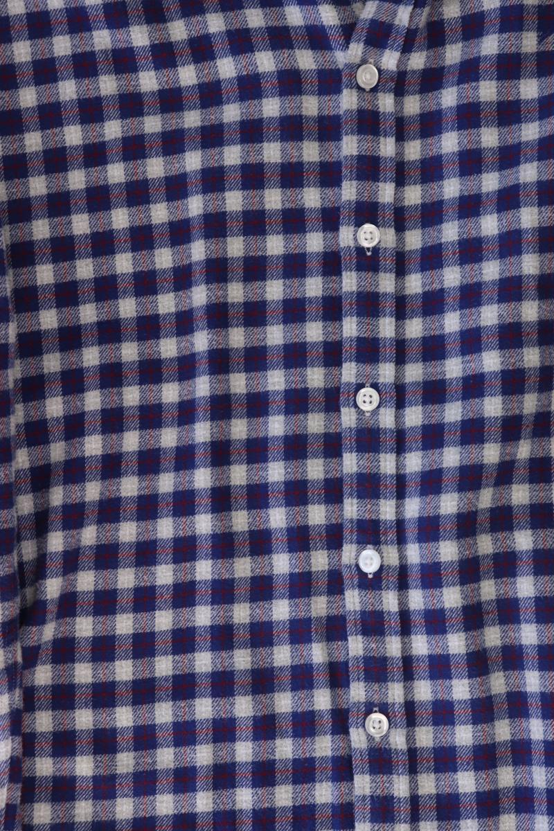 Daniel Hechter Karohemd für Herren Gr. XL kariert Langarm blau aus Baumwolle