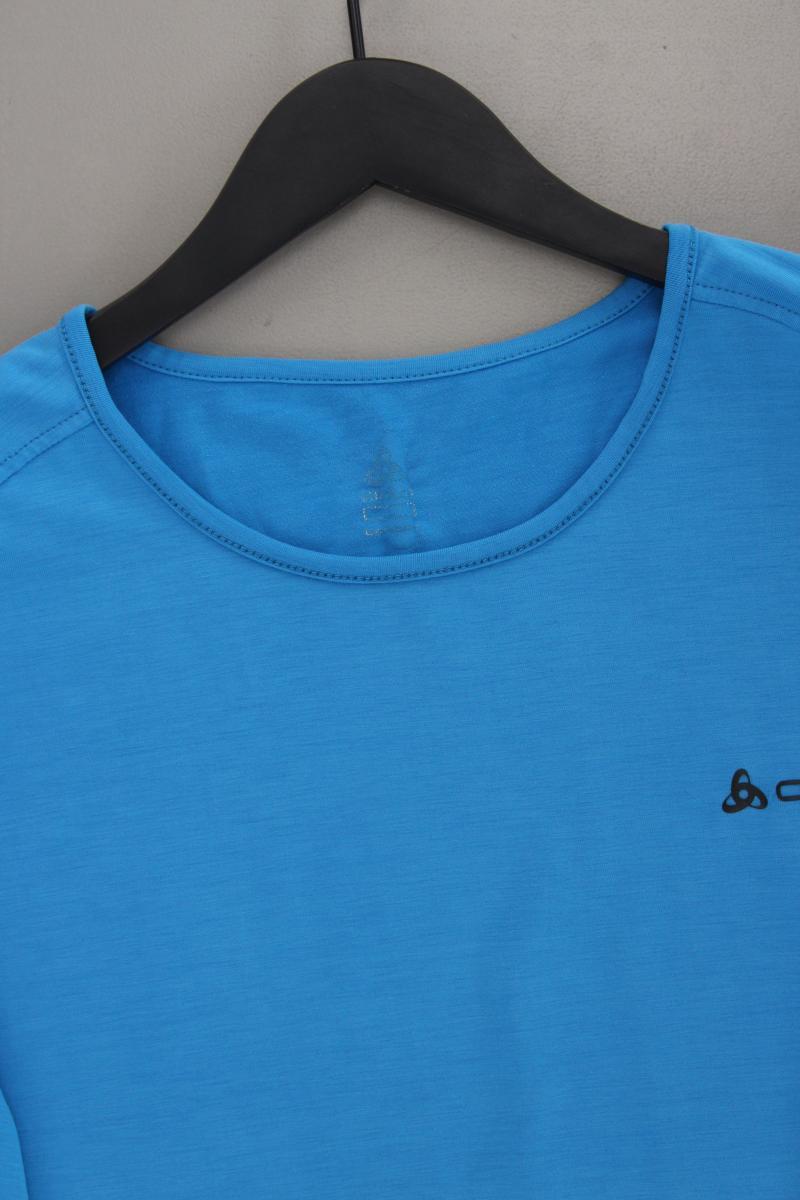 Odlo Sportshirt für Herren Gr. M Kurzarm blau aus Polyester