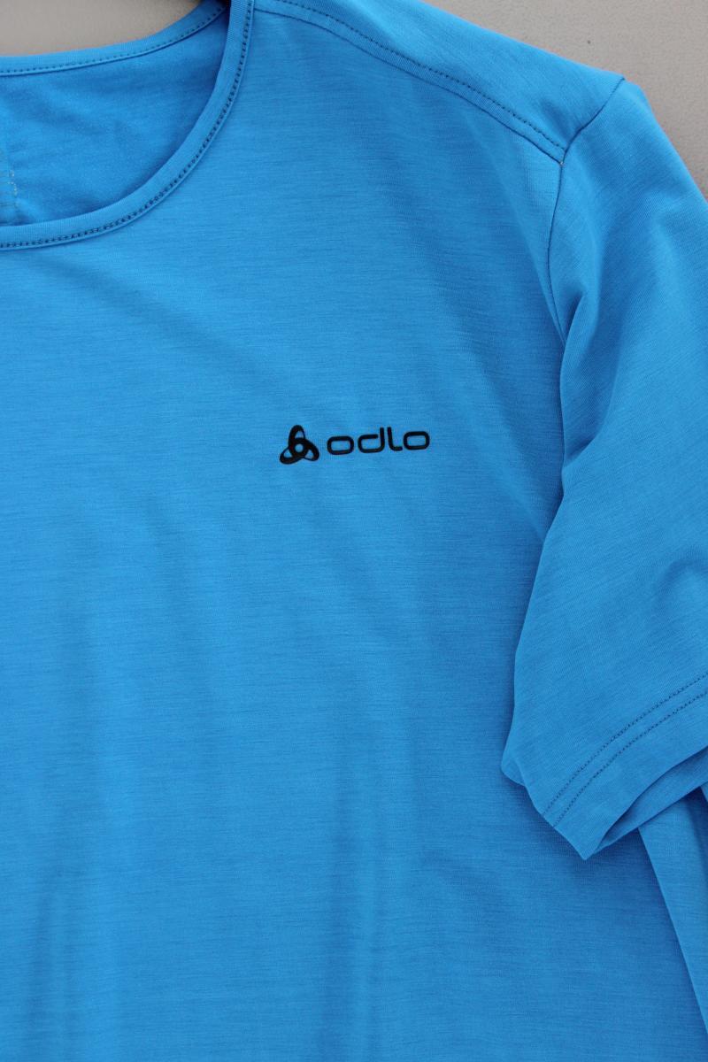 Odlo Sportshirt für Herren Gr. M Kurzarm blau aus Polyester