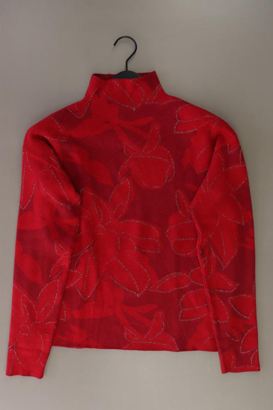Tahari Pullover Gr. S mit Blumenmuster rot aus Viskose