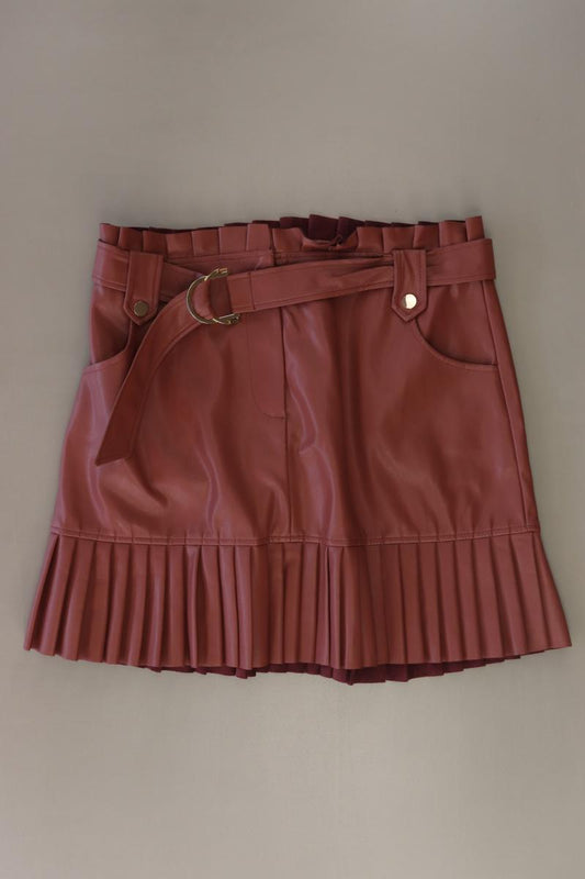 Zara Kunstlederrock Gr. L rot aus Polyacryl
